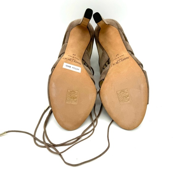Jimmy Choo Hitch Sandal Booties In light Mocha NEW - Picture 12 of 12